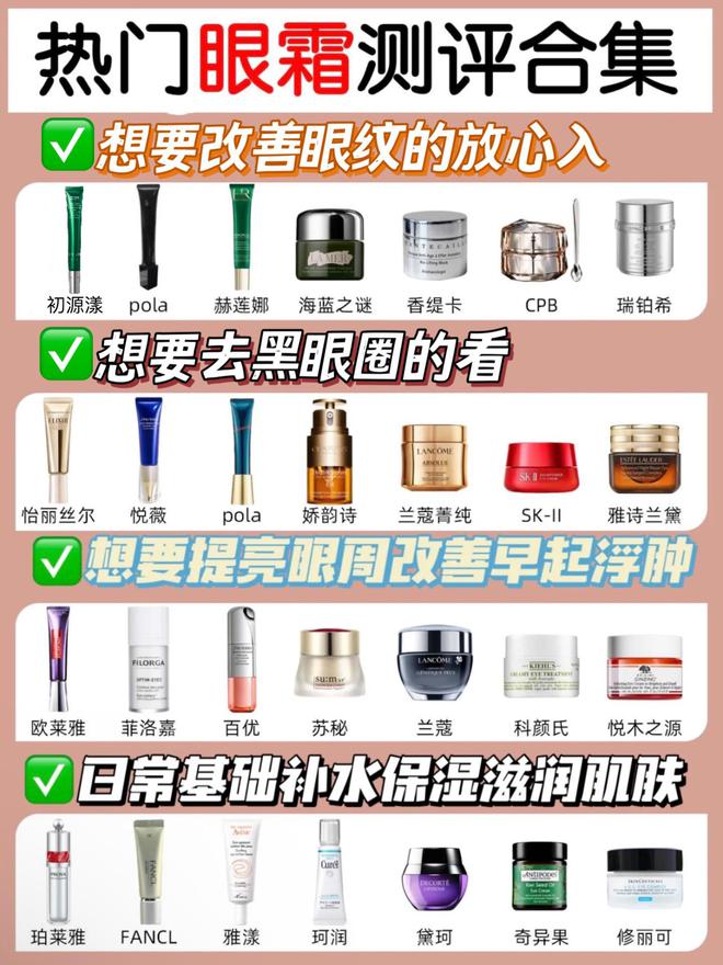 皱眼霜决赛圈十大品牌跟着选不迷路AG真人抗皱眼霜排行榜前十强！抗(图13)